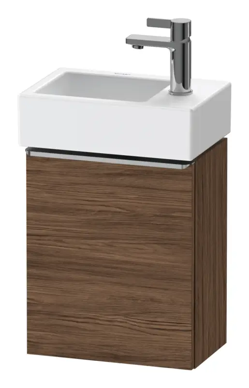Duravit D-Neo Waschtischunterschrank mit 1 Tür Anschlag links Griff Edelstahl Gebürstet 364 x 440 x 222 mm - Nussbaum dunkel Matt Sale