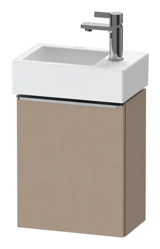 Duravit D-Neo Waschtischunterschrank mit 1 Tür Anschlag links Griff Edelstahl Gebürstet 364 x 440 x 222 mm - Leinen Matt Echt