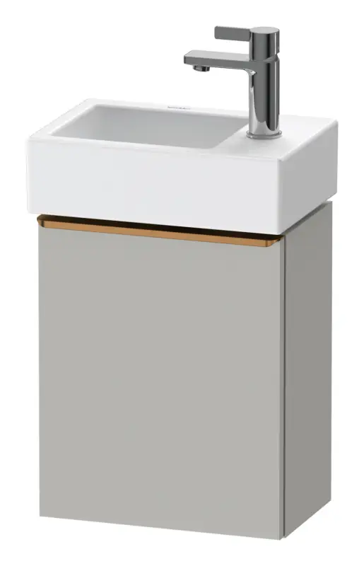 Sale Duravit D-Neo Waschtischunterschrank mit 1 Tür Anschlag rechts Griff Bronze Gebürstet 364 x 440 x 222 mm - Betongrau Matt