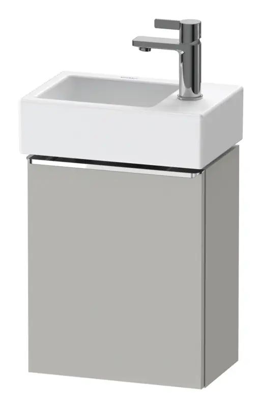 Duravit D-Neo Waschtischunterschrank mit 1 Tür Anschlag rechts Griff Chrom Hochglanz 364 x 440 x 222 mm - Betongrau Matt Finale Aktion