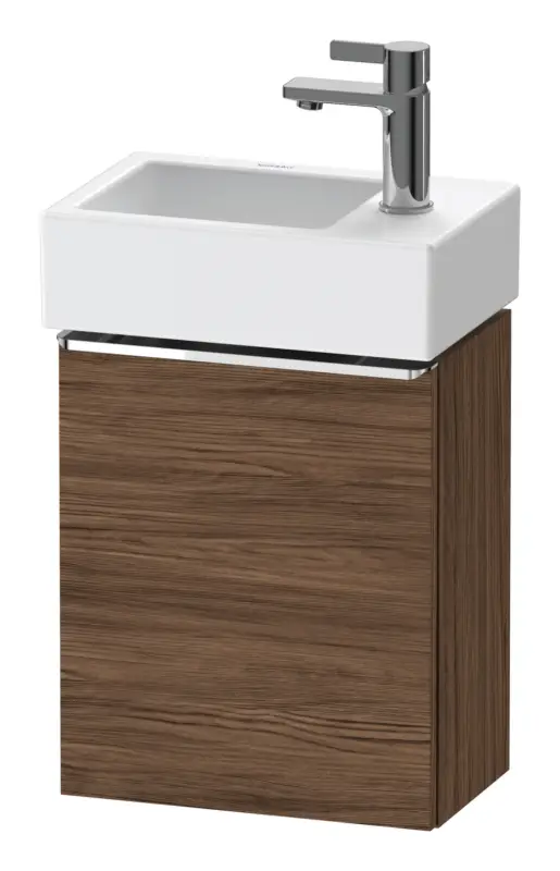 Duravit D-Neo Waschtischunterschrank mit 1 Tür Anschlag rechts Griff Chrom Hochglanz 364 x 440 x 222 mm - Nussbaum dunkel Matt Zertifiziert