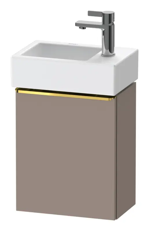 Duravit D-Neo Waschtischunterschrank mit 1 Tür Anschlag rechts Griff Gold Poliert 364 x 440 x 222 mm - Basalt Matt Neue Ware