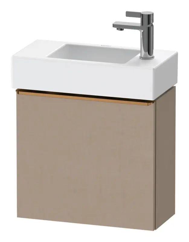 Kracherpreis Duravit D-Neo Waschtischunterschrank mit 1 Tür Anschlag links Griff Bronze Gebürstet 484 x 440 x 222 mm - Leinen Matt