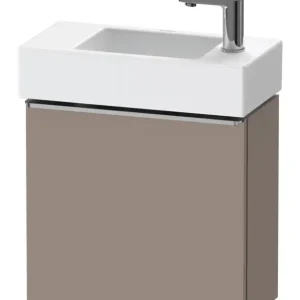 Zertifiziert Duravit D-Neo Waschtischunterschrank mit 1 Tür Anschlag links Griff Edelstahl Gebürstet 484 x 440 x 222 mm - Basalt Matt