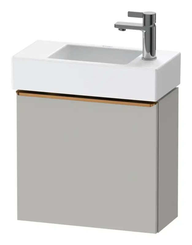 Duravit D-Neo Waschtischunterschrank mit 1 Tür Anschlag rechts Griff Bronze Gebürstet 484 x 440 x 222 mm - Betongrau Matt Nur Für Kurze Zeit
