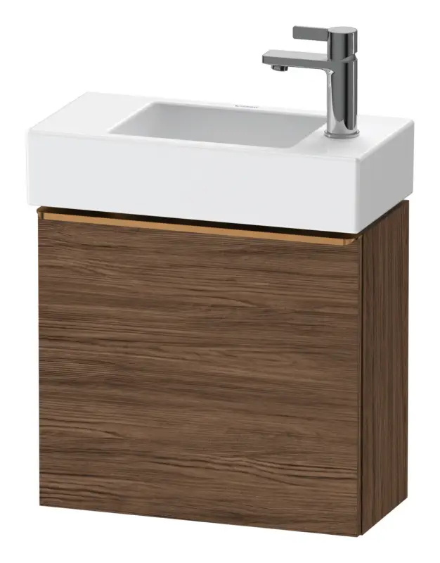 Duravit D-Neo Waschtischunterschrank mit 1 Tür Anschlag rechts Griff Bronze Gebürstet 484 x 440 x 222 mm - Nussbaum dunkel Matt Meistverkauft
