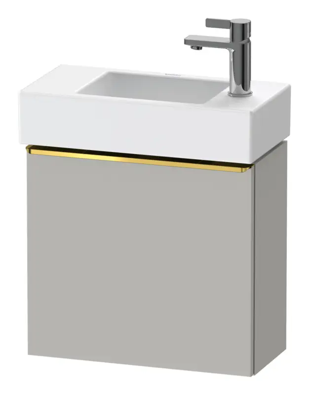Ausverkauf Duravit D-Neo Waschtischunterschrank mit 1 Tür Anschlag rechts Griff Gold Poliert 484 x 440 x 222 mm - Betongrau Matt