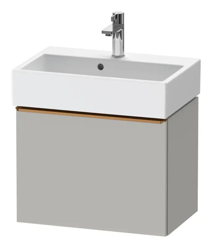 Duravit D-Neo Waschtischunterschrank mit 1 Auszug Griff Bronze Gebürstet 584 x 440 x 372 mm - Betongrau Matt Geprüft