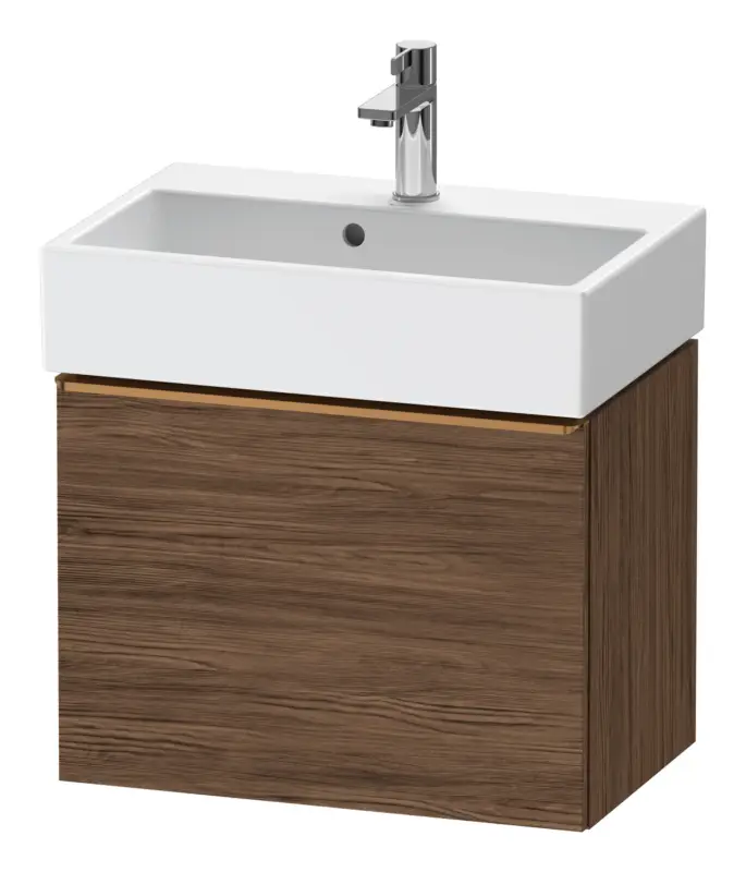 Echt Duravit D-Neo Waschtischunterschrank mit 1 Auszug Griff Bronze Gebürstet 584 x 440 x 372 mm - Nussbaum dunkel Matt