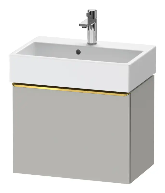 Nur Für Kurze Zeit Duravit D-Neo Waschtischunterschrank mit 1 Auszug Griff Gold Poliert 584 x 440 x 372 mm - Betongrau Matt