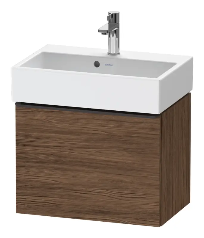 Duravit D-Neo Waschtischunterschrank mit 1 Auszug Griff Diamantschwarz Matt 584 x 440 x 372 mm - Nussbaum dunkel Matt Wochenendangebot