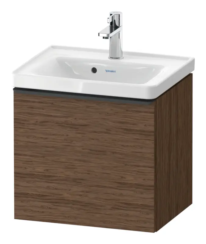 Duravit D-Neo Waschtischunterschrank mit 1 Auszug Griff Diamantschwarz Matt 484 x 440 x 372 mm - Nussbaum dunkel Matt Mega-Angebot