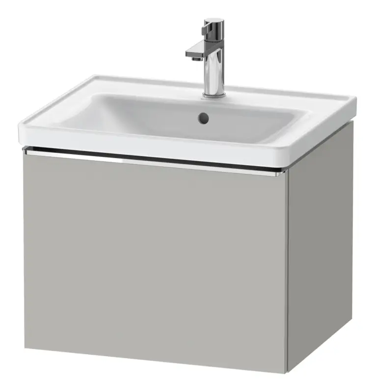 Duravit D-Neo Waschtischunterschrank mit 1 Auszug Griff Chrom Hochglanz 584 x 440 x 452 mm - Betongrau Matt Markenprodukt