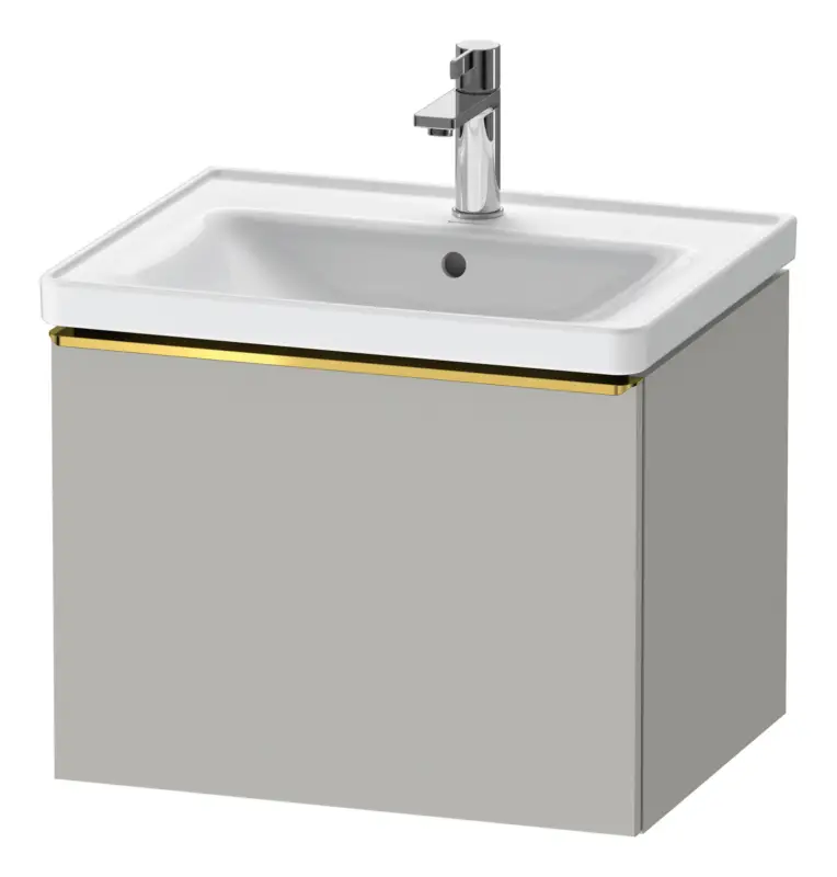 Duravit D-Neo Waschtischunterschrank mit 1 Auszug Griff Gold Poliert 584 x 440 x 452 mm - Betongrau Matt Neue Kollektion
