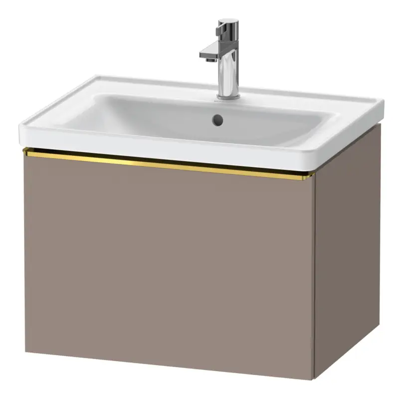 Expressversand Duravit D-Neo Waschtischunterschrank mit 1 Auszug Griff Gold Poliert 634 x 440 x 452 mm - Basalt Matt