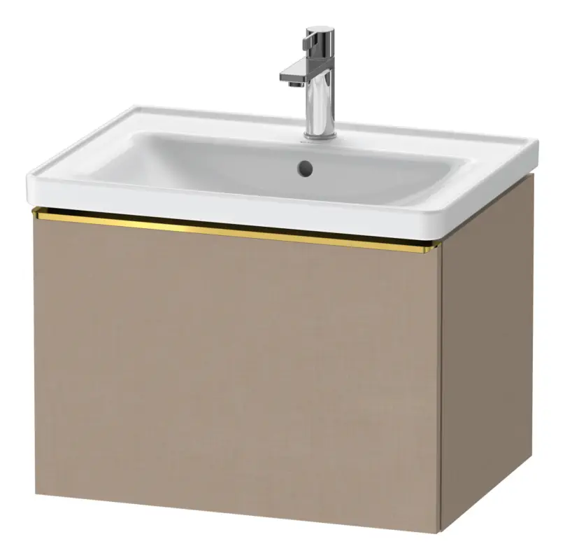 Duravit D-Neo Waschtischunterschrank mit 1 Auszug Griff Gold Poliert 634 x 440 x 452 mm - Leinen Matt Mega-Angebot