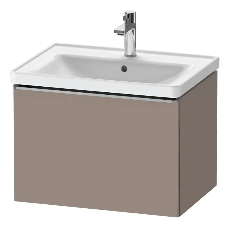 Duravit D-Neo Waschtischunterschrank mit 1 Auszug Griff Edelstahl Gebürstet 634 x 440 x 452 mm - Basalt Matt Begrenztes Angebot