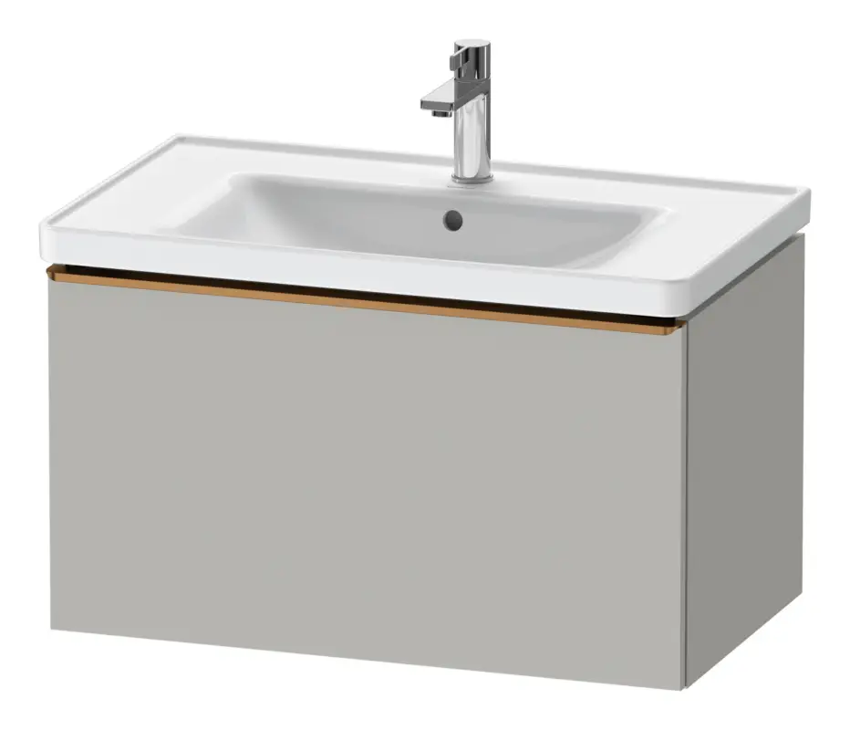 Duravit D-Neo Waschtischunterschrank mit 1 Auszug Griff Bronze Gebürstet 784 x 440 x 452 mm - Betongrau Matt Markenprodukt