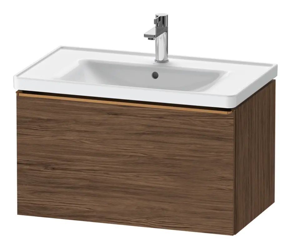 Begrenztes Angebot Duravit D-Neo Waschtischunterschrank mit 1 Auszug Griff Bronze Gebürstet 784 x 440 x 452 mm - Nussbaum dunkel Matt