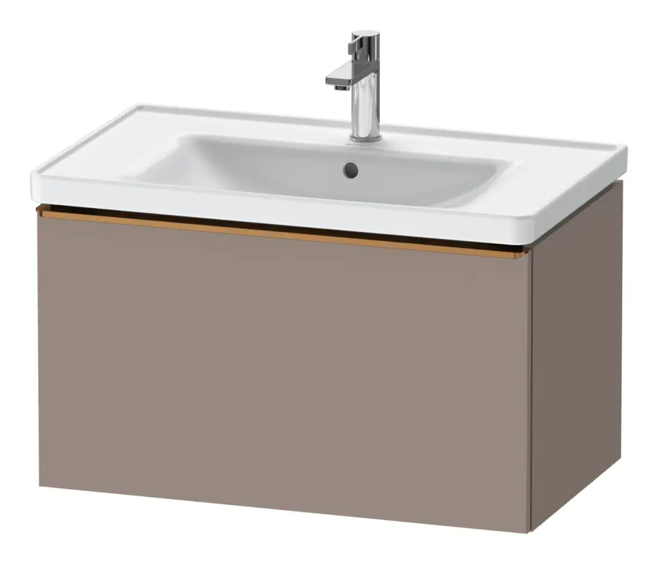 Duravit D-Neo Waschtischunterschrank mit 1 Auszug Griff Bronze Gebürstet 784 x 440 x 452 mm - Basalt Matt Echt