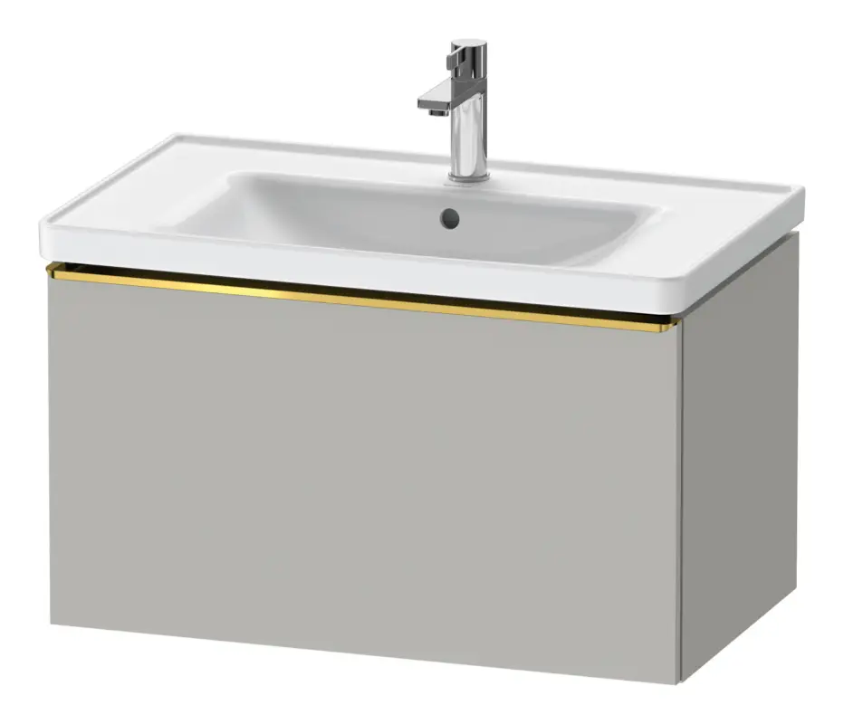 Duravit D-Neo Waschtischunterschrank mit 1 Auszug Griff Gold Poliert 784 x 440 x 452 mm - Betongrau Matt Schneller Versand