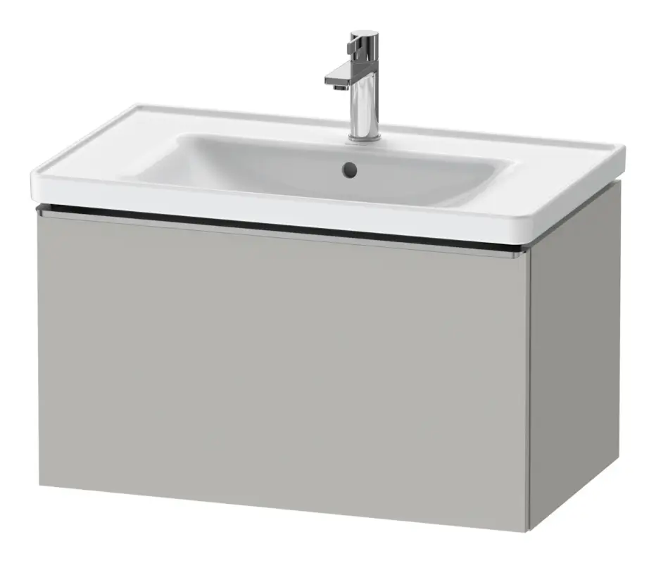Duravit D-Neo Waschtischunterschrank mit 1 Auszug Griff Edelstahl Gebürstet 784 x 440 x 452 mm - Betongrau Matt Echt