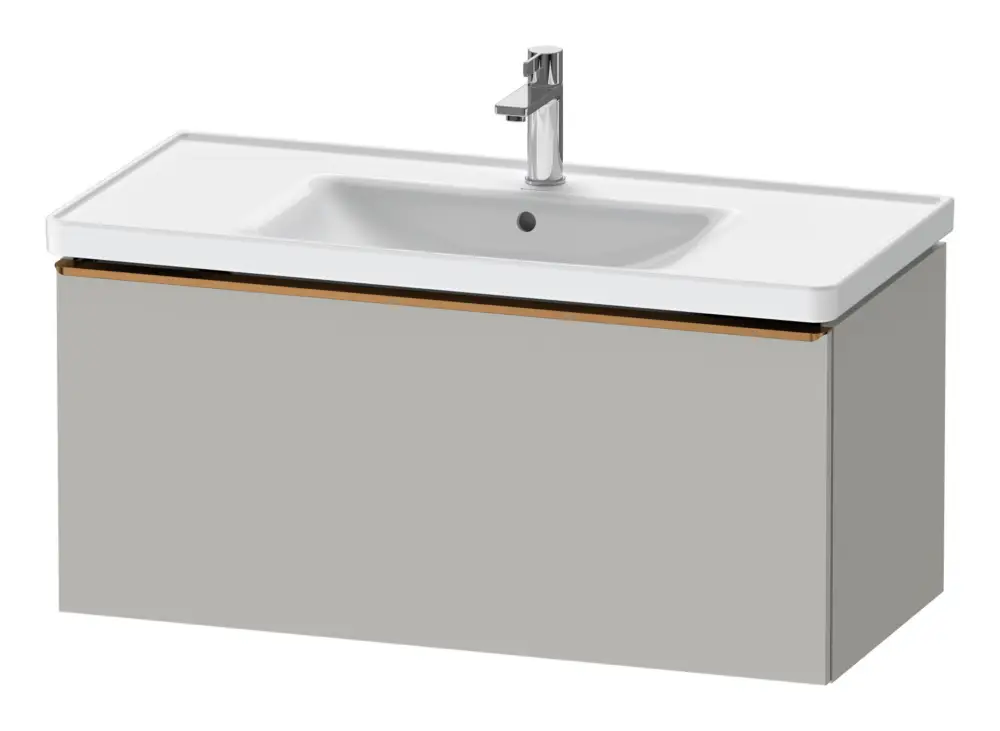 Duravit D-Neo Waschtischunterschrank mit 1 Auszug Griff Bronze Gebürstet 984 x 440 x 452 mm - Betongrau Matt Neue Kollektion