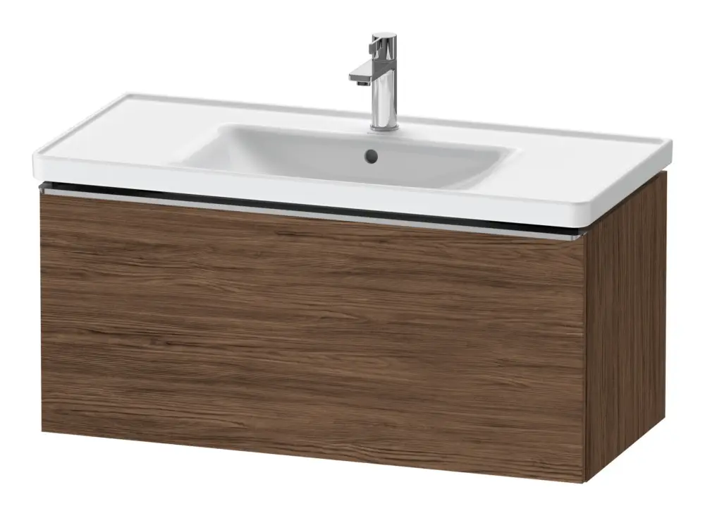 Sale Duravit D-Neo Waschtischunterschrank mit 1 Auszug Griff Edelstahl Gebürstet 984 x 440 x 452 mm - Nussbaum dunkel Matt