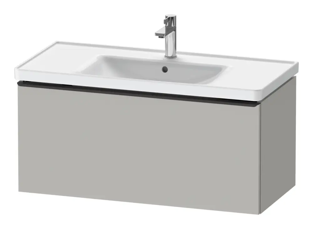 Beliebt Duravit D-Neo Waschtischunterschrank mit 1 Auszug Griff Diamantschwarz Matt 984 x 440 x 452 mm - Betongrau Matt