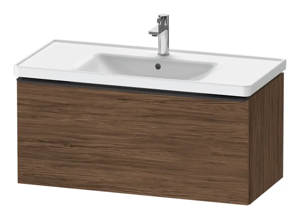 Nur Für Kurze Zeit Duravit D-Neo Waschtischunterschrank mit 1 Auszug Griff Diamantschwarz Matt 984 x 440 x 452 mm - Nussbaum dunkel Matt