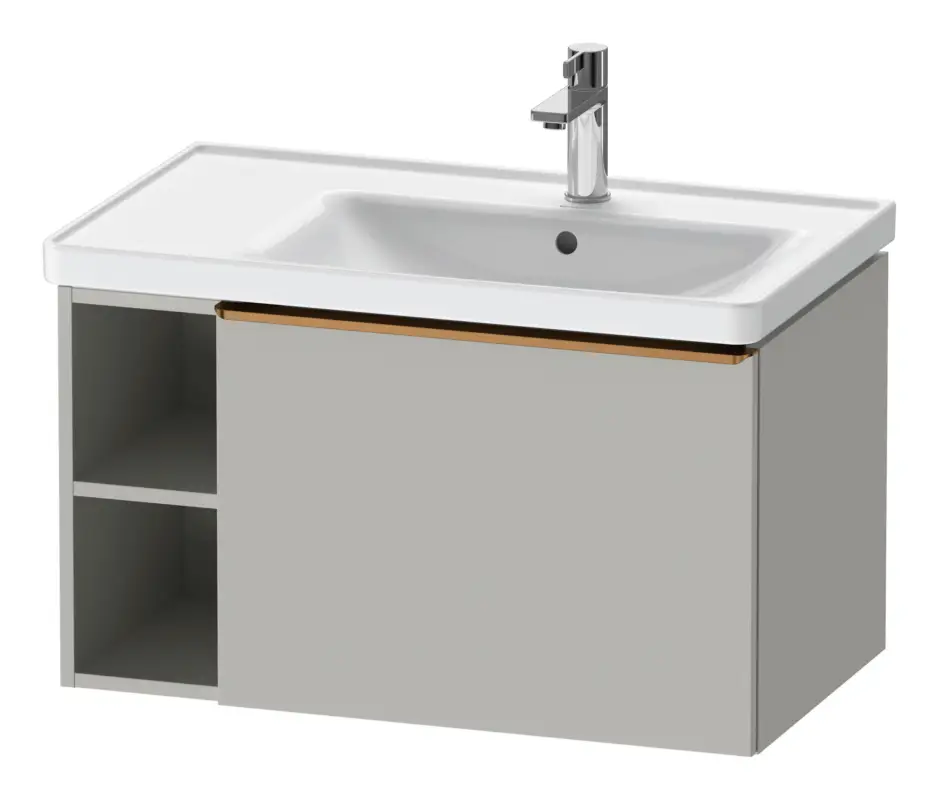 Markenware Duravit D-Neo Waschtischunterschrank mit 1 Auszug und 2 Fächern links Griff Bronze Gebürstet 784 x 440 x 452 mm - Betongrau Matt