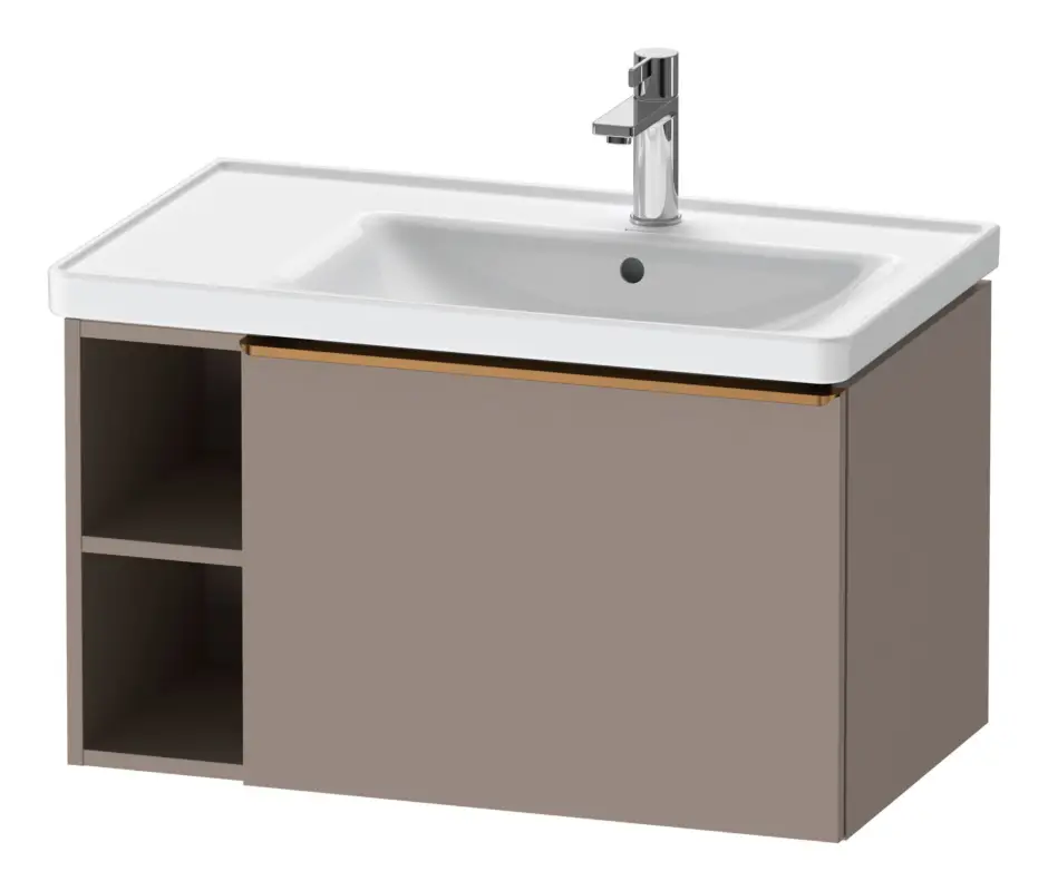 Nur Heute Duravit D-Neo Waschtischunterschrank mit 1 Auszug und 2 Fächern links Griff Bronze Gebürstet 784 x 440 x 452 mm - Basalt Matt