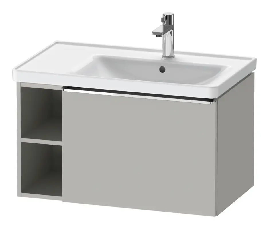 Duravit D-Neo Waschtischunterschrank mit 1 Auszug und 2 Fächern links Griff Chrom Hochglanz 784 x 440 x 452 mm - Betongrau Matt Super-Preis
