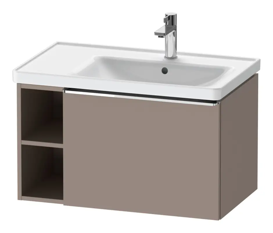 Preisreduziert Duravit D-Neo Waschtischunterschrank mit 1 Auszug und 2 Fächern links Griff Chrom Hochglanz 784 x 440 x 452 mm - Basalt Matt