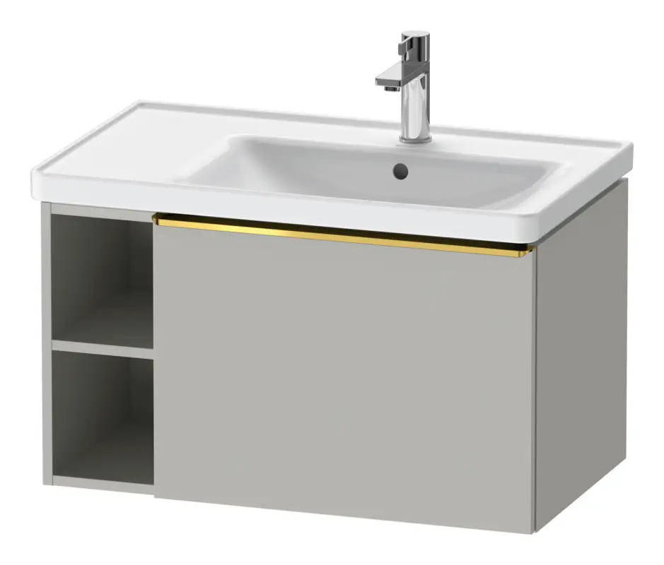 Versand Am Gleichen Tag Duravit D-Neo Waschtischunterschrank mit 1 Auszug und 2 Fächern links Griff Gold Poliert 784 x 440 x 452 mm - Betongrau Matt