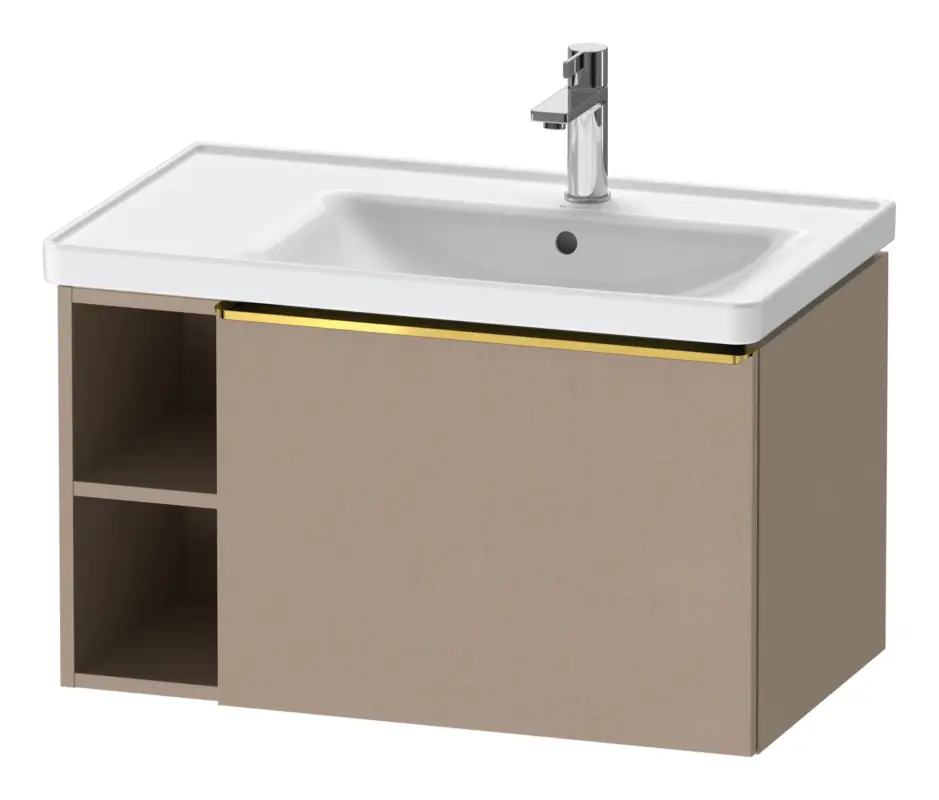 Beliebt Duravit D-Neo Waschtischunterschrank mit 1 Auszug und 2 Fächern links Griff Gold Poliert 784 x 440 x 452 mm - Leinen Matt