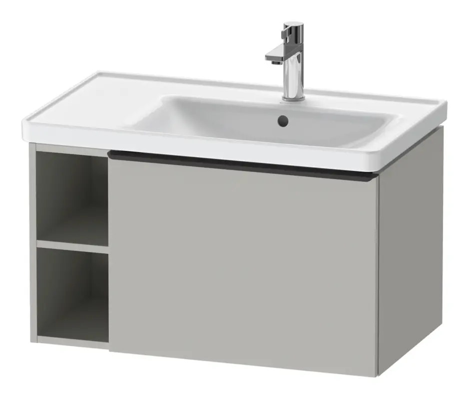 Preiswert Duravit D-Neo Waschtischunterschrank mit 1 Auszug und 2 Fächern links Griff Diamantschwarz Matt 784 x 440 x 452 mm - Betongrau Matt