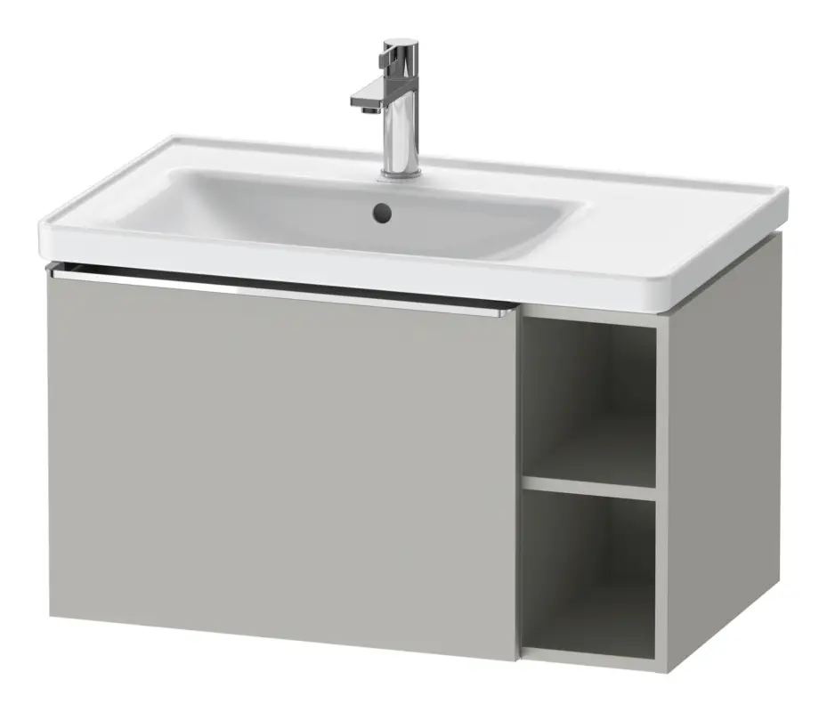 Garantierte Lieferung Duravit D-Neo Waschtischunterschrank mit 1 Auszug und 2 Fächern rechts Griff Chrom Hochglanz 784 x 440 x 452 mm - Betongrau Matt