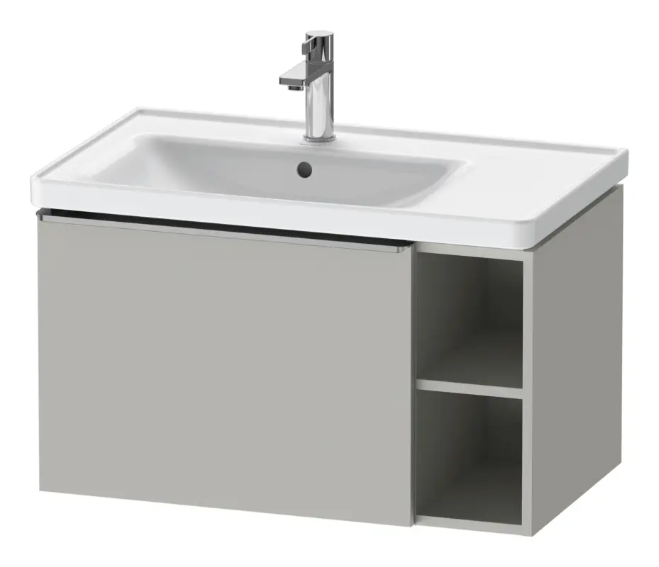 Duravit D-Neo Waschtischunterschrank mit 1 Auszug und 2 Fächern rechts Griff Edelstahl Gebürstet 784 x 440 x 452 mm - Betongrau Matt Beliebt