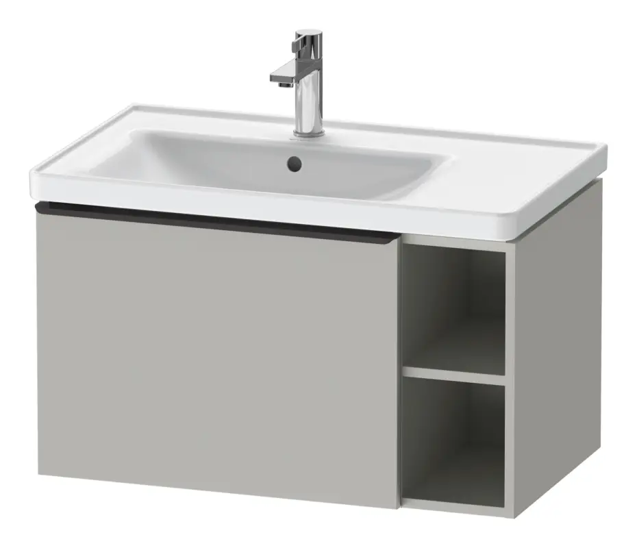 Duravit D-Neo Waschtischunterschrank mit 1 Auszug und 2 Fächern rechts Griff Diamantschwarz Matt 784 x 440 x 452 mm - Betongrau Matt Top-Preis