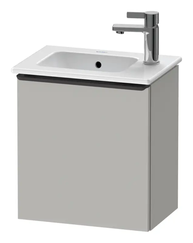 Saisonangebot Duravit D-Neo Waschtischunterschrank mit 1 Tür Anschlag links Griff Diamantschwarz Matt 410 x 440 x 274 mm - Betongrau Matt