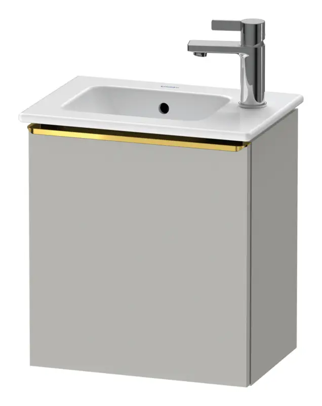 Duravit D-Neo Waschtischunterschrank mit 1 Tür Anschlag rechts Griff Gold Poliert 410 x 440 x 274 mm - Betongrau Matt Online Kaufen