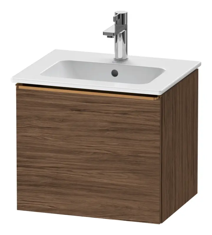 Preis Gesenkt Duravit D-Neo Waschtischunterschrank mit 1 Auszug Griff Bronze Gebürstet 510 x 440 x 402 mm - Nussbaum dunkel Matt