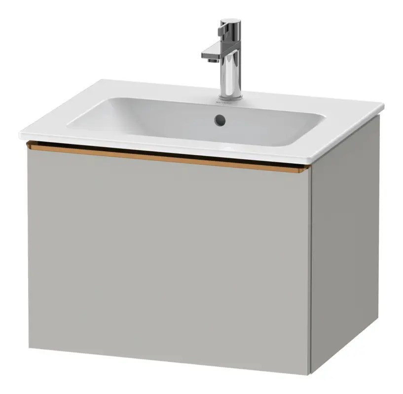 Duravit D-Neo Waschtischunterschrank mit 1 Auszug Griff Bronze Gebürstet 610 x 440 x 462 mm - Betongrau Matt Meistverkauft