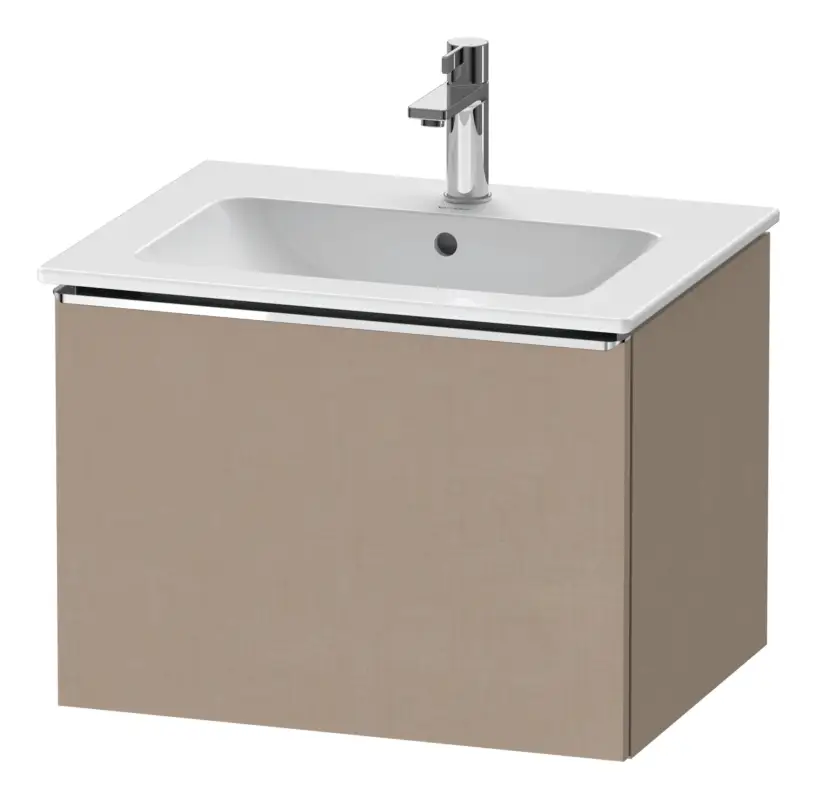 Duravit D-Neo Waschtischunterschrank mit 1 Auszug Griff Chrom Hochglanz 610 x 440 x 462 mm - Leinen Matt Highlight