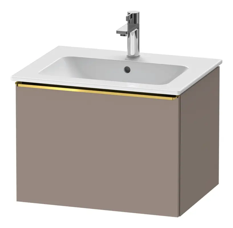 Duravit D-Neo Waschtischunterschrank mit 1 Auszug Griff Gold Poliert 610 x 440 x 462 mm - Basalt Matt Markenware