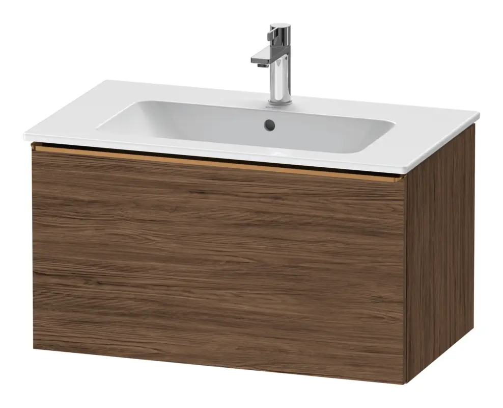 Bestseller Duravit D-Neo Waschtischunterschrank mit 1 Auszug Griff Bronze Gebürstet 810 x 440 x 462 mm - Nussbaum dunkel Matt