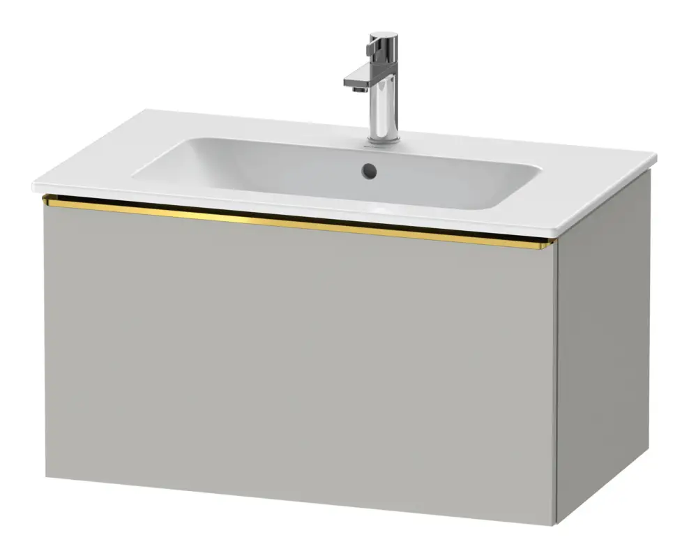 Neu Duravit D-Neo Waschtischunterschrank mit 1 Auszug Griff Gold Poliert 810 x 440 x 462 mm - Betongrau Matt