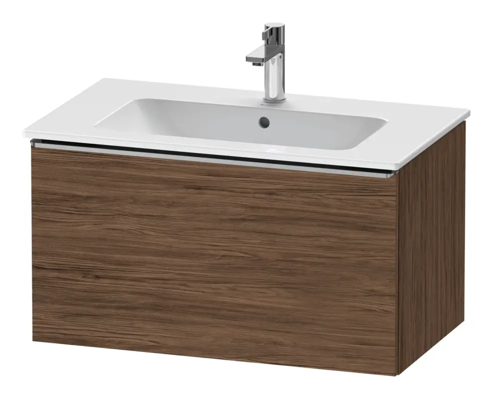 Duravit D-Neo Waschtischunterschrank mit 1 Auszug Griff Edelstahl Gebürstet 810 x 440 x 462 mm - Nussbaum dunkel Matt Billig