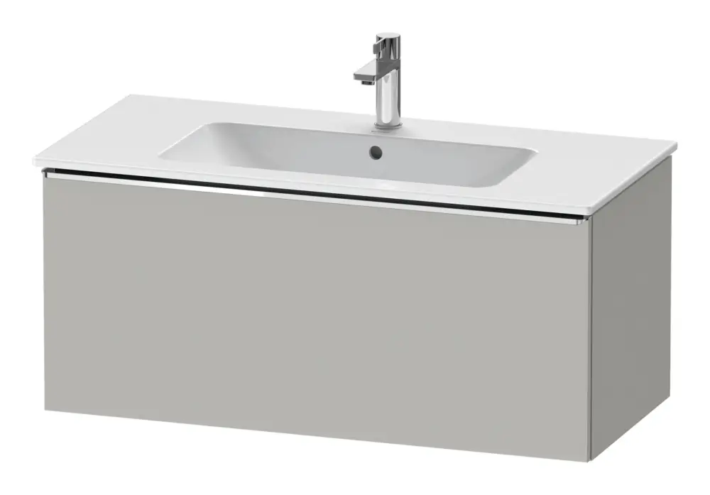 Duravit D-Neo Waschtischunterschrank mit 1 Auszug Griff Chrom Hochglanz 1010 x 440 x 462 mm - Betongrau Matt Direktkauf